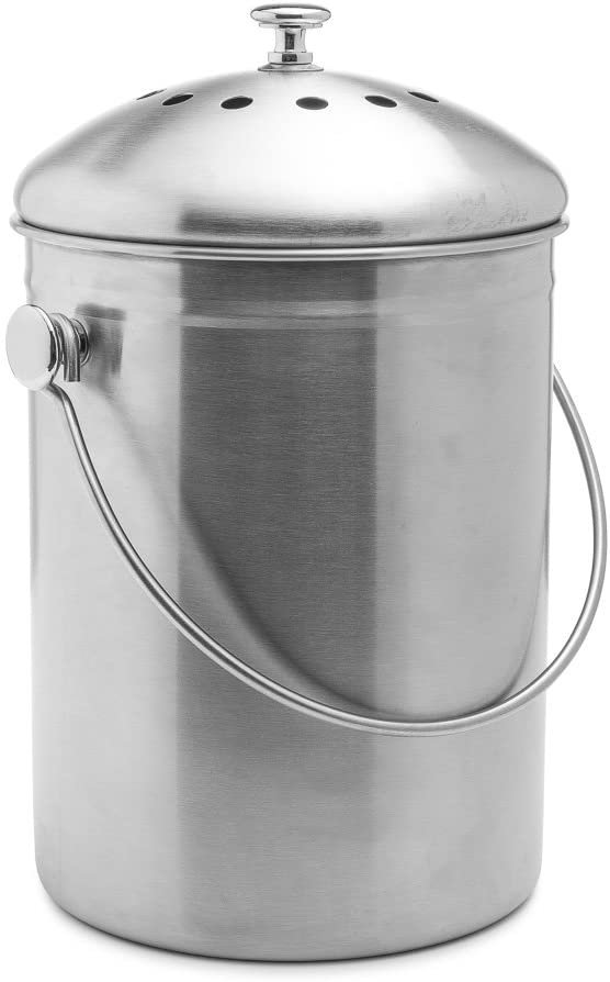 EPICA Stainless Steel Compost Bin 1.3 Gallon-Includes Charcoal Filter