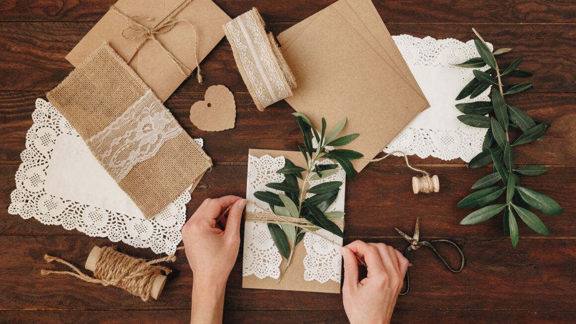 How to make Wedding Invitation. Rustic Diy concept. Handmade handcrafted items
