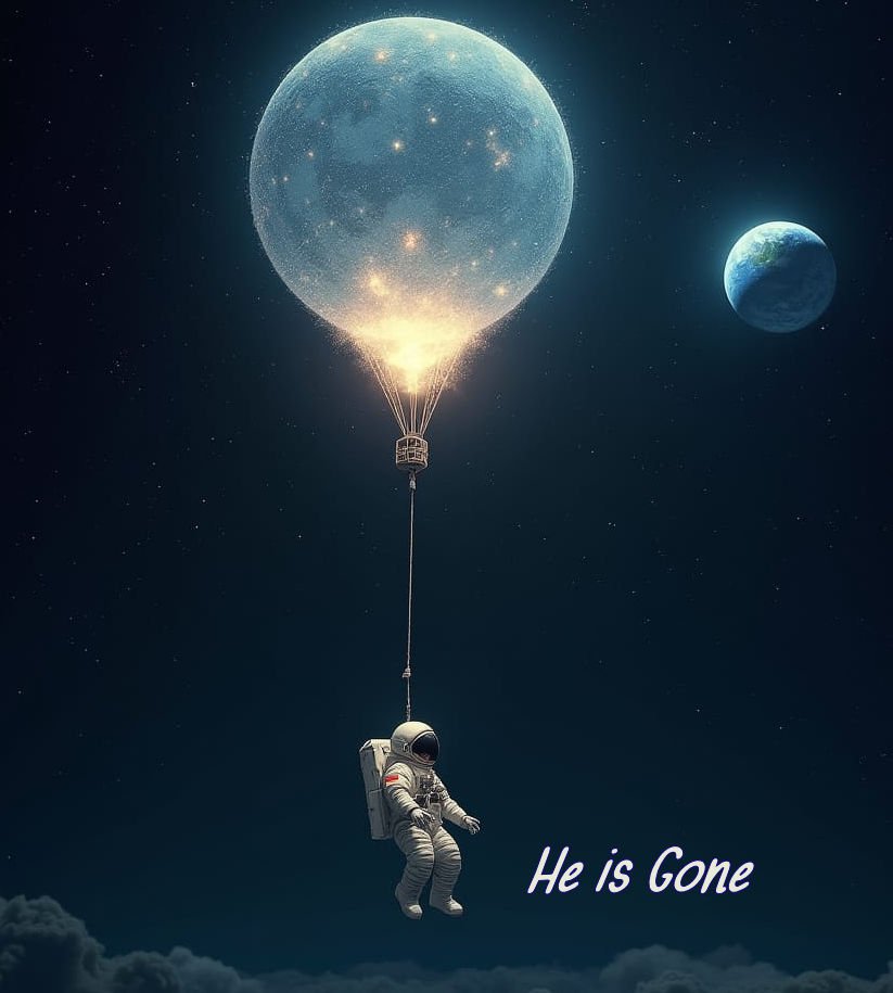 spaceman on a ballon